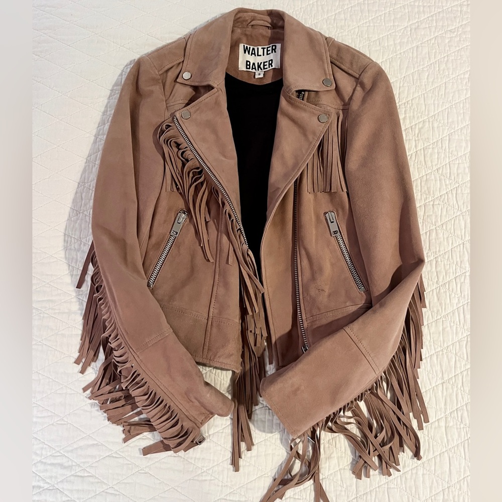 Walter Baker Tan Suede Fringe Jacket